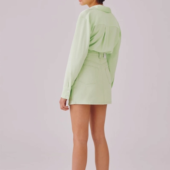 NWT C/MEO COLLECTIVE COMMITTED SKIRT Citron - Picture 4 of 6